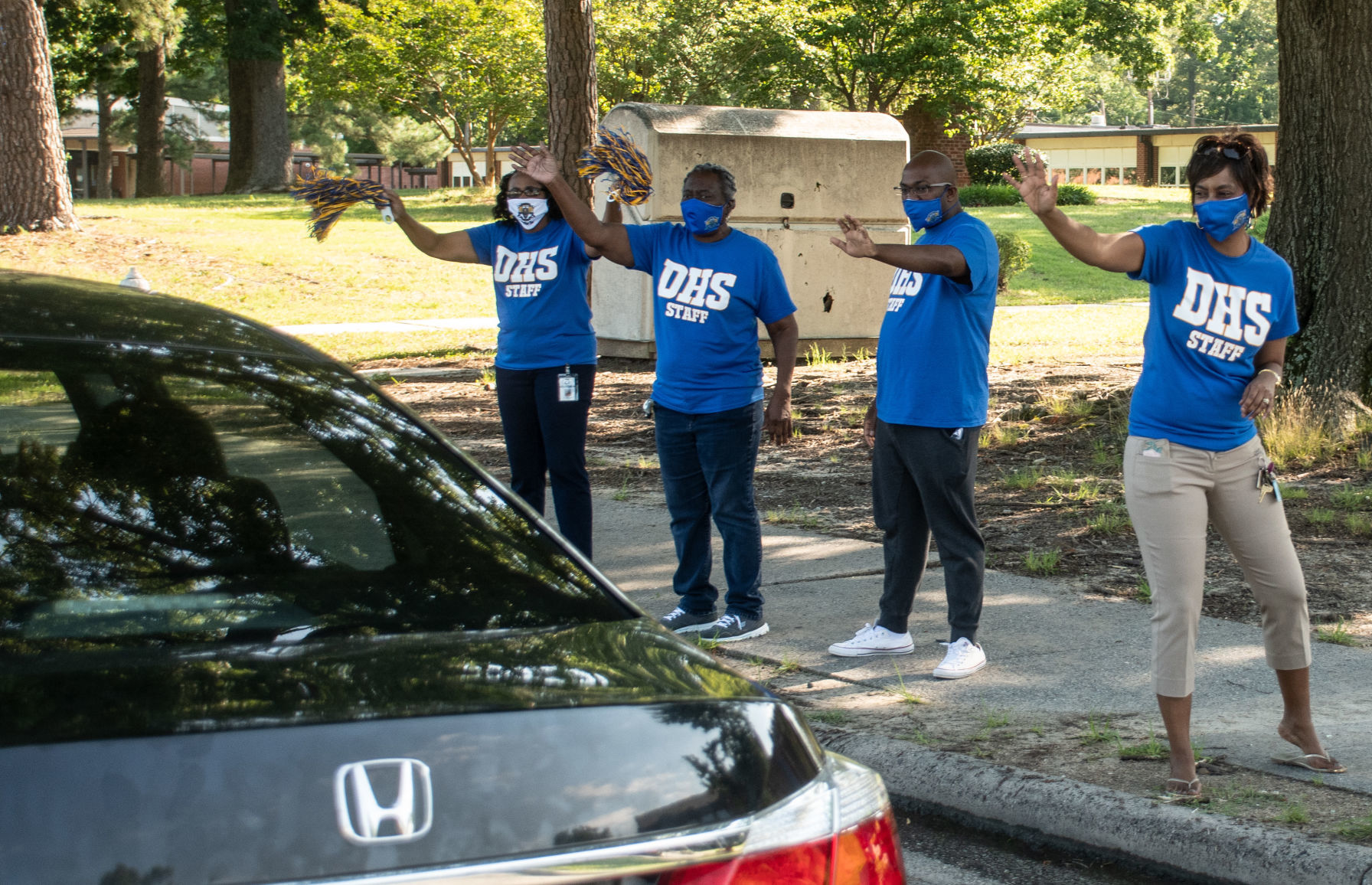 Dudley High School's drive-thru graduation